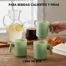 Set De 12 Tazas De Plástico Libre De Bpa Resistente - Verde - Ver 6
