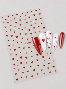 2pcs Red Heart Nail Art Stickers, Valentine's Day Nail Decals, New Year Nail Supplies, Nail Jewelry Decoration - 多色 6 - 查看 6