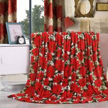 2026 Elegant Comfort Velvet Touch Ultra Plush Christmas Holiday Printed Fleece Throw/Blanket-50 X 60inch, (Reindeer), 50 X 60 Inch (W912) - 一品紅 - 查看 1