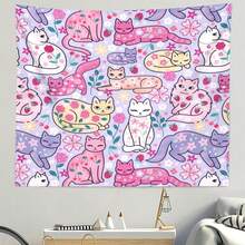 1 pieza Tapiz con diseño de moda y estampado, que se puede usar como decoración de habitación, bandera, tapiz de pared, decoración de pared, mural, decoración de dormitorio o artículo de decoración del hogar. - Multicolor - Ver 1