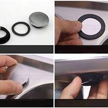 OpenHIUKCOCO 4 Piezas Cubierta De Orificio Para Fregadero De Cocina De Acero Inoxidable Tapa Para Grifo Y Dispensador De Jabn Accesorio Para Mantener La Cocina Limpia Y Ordenada Tamao Estndar 1.38X1.38In - 3,50 x 3,50 x 1,20 cm - Ver 5