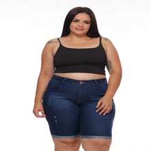 TOP Cropped Feminina suflex alca PLUS SIZE - Preto - Visão 4