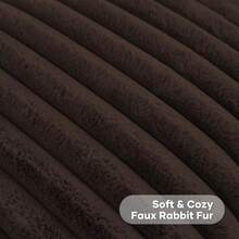 1pc Solid Plush Cushion Cover Without Filler - Coffee Brown - View 5