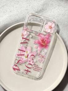 1pc 2026 New Transparent Fresh Lily Flower Fashion Phone Case, Suitable For IPhone 17 Pro Max, 16/11/12/13/14/15/15 Pro/15 Plus/15 Pro Max, Waterproof, Shockproof, Scratch-Resistant - Clear - View 2