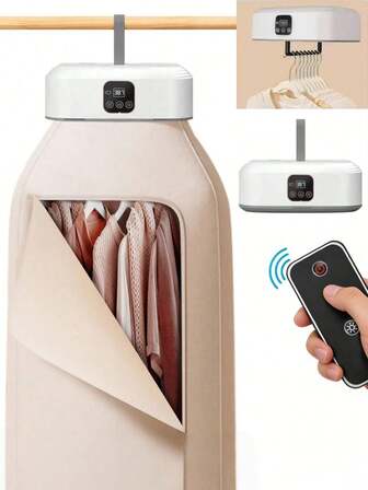 Bärbar elektrisk torktumlare, mini hopfällbar torktumlare med fjärrkontroll, kompakt torktumlare med torkpåse, perfekt för resor, husbil, hem, lägenhet, perfekt för semesterresor, jul, alla hjärtans dag, festivalpresenter
