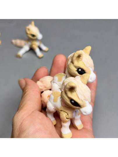 3D gedrucktes Miniatur Pferd Modell, realistische Augen, süße Pferd Figur, bewegliche Gelenke, Schreibtisch Dekoration, Neujahrgeschenk