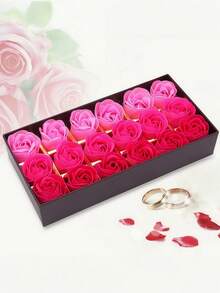 18朵香皂玫瑰花礼盒 - 情人节、母亲节、生日 - 仿真花纪念品 - 节日小礼物 - 尺寸22.5*11.5*5cm - 查看 12
