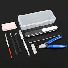 Kit de Herramientas de Modelo Alicates, Pinzas Cuchillo para Tallar Archivos Conjunto de Herramientas Artesanales Modelador de Construccin de Hobby Conjunto de Herramientas Bsicas para Impresi - como se muestra en la figura - Ver 7