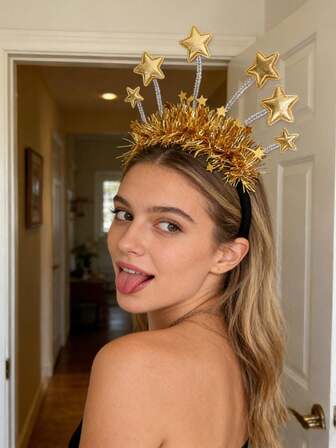 Star And Moon Headbands, Silver Costume Accessories For Female Birthday Parties, Weddings, And Cosplay. The Sun And Moon Headbands Can Be Given As Gifts To Friends, Girlfriends, Family Members, Classmates, Etc.