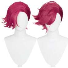 Short Red Anime Wig Red Rose Red Pink Spiky Layered Cosplay Wigs + Wigs Cosplay Wigs For Women Wig Install Kit Wig Cap For Women Girls Halloween Costumes Party,38046573 - 玫瑰紅 - 查看 6