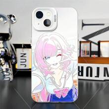 Honkai Impact 3rd Elysia Kawaii Anime Girl Phone Case For  14/15/16 - Shockproof Cover, Cute Floral Character Graphic Design - Gris - Ver 9