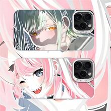 Kawaii Pastel Anime Girl Phone Case For  14/15/16 - Shockproof Cover, Vibrant Eye Sleek Line Art Cute Graphic Design - Naranja - Ver 3