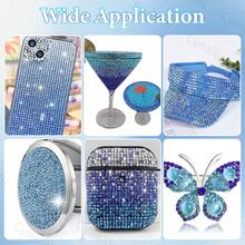 500 件/1000 件树脂 DIY 果冻水钻，平底迷你圆形水钻，适用于手机壳、鞋子、服装装饰，2 毫米/3 毫米/4 毫米/5 毫米/6 毫米 - 深藍 - 查看 3