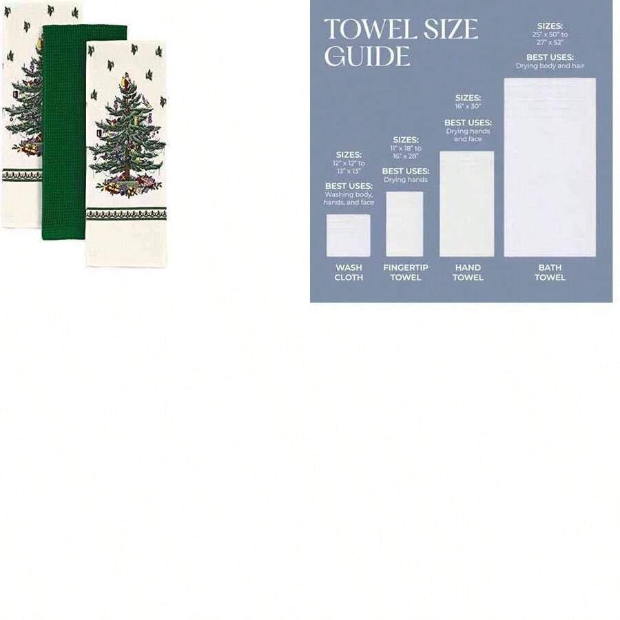 OpenHISpode - Juego de Toallas de 3 Piezas, Toallas de Cocina de algodn Suave y Absorbente, decoracin del hogar de da Festivo, coleccin de rbol de Navidad - 45.7 x 27.9 cm (juego de 3)+multicolor - Ver 1