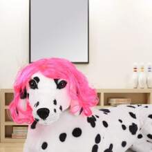 Funny Dog Cat Cosplay Wig, Pet Wigs For Halloween, Christmas, Parties, Festivals, Dog Wigs For Small Medium And Large Dogs(Rose Red Long Curly Hair),  Wigs Cosplay Mardi Gras38049244 - 漸層粉紅色 - 查看 6