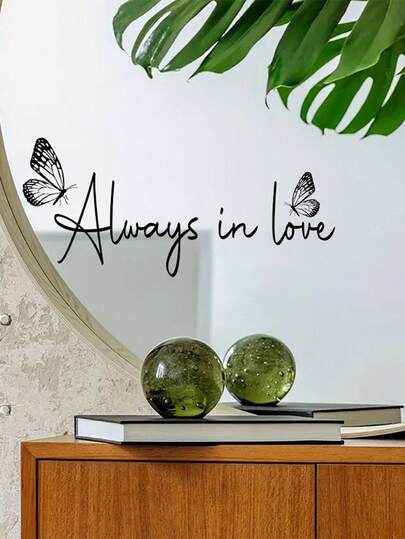 Always In Love Mirror Vinyl Decal Sticker Bathroom Mirror Sticker Inspirational Wall Decor Black Stickers For Dressing Room Window Stickers