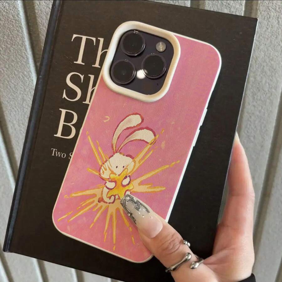 Funda para teléfono: Diseño de Conejo Brillante Estrellado en TPU, Compatible con iPhone 16 Pro Max/14/16 Plus/15/13 Pro/12/11, Cubierta Protectora Anticaídas de Alta Estética, Estilo Empresarial - Color mezclado 1-1366 - Ver 1