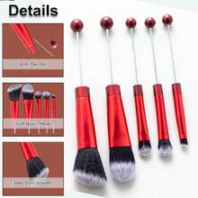 10Pieces Beadable  Brushes Christmas Diy  Comestic Brushes Beaded Brushes Kit For DIY Beaded Eyeshadow Brush (Beadable  Brushes-10pieces=2Sets),38051954 - 紅色 - 查看 5