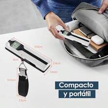 OpenHi Travel Inspira Bscula de Equipaje Sin Pilas 50kg/110lb Porttil de Mano con Pantalla LCD Grande, Funcin Tara, Aviso de Sobrecarga, Correa Resistente y Diseo Compacto para Viajes - blanco-nuevo - Ver 10