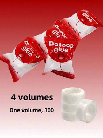 100个/卷 透明气球胶点，可移除双面超薄粘性贴纸，适用于婚礼、生日装饰、艺术手工、派对用品、返校季、情人节