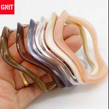 GNIT A Set Of 6 Bracelets Featuring An Asymmetric Wave Design Made Of Resin, Available In Multiple Colors, Perfect For Everyday Wear And Festive Parties. - Coffee + Blue + Translucent + Beige + Orange + Brown - View 4