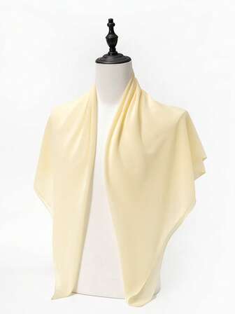1pc Women's Solid Color Chiffon Square Scarf, Casual Scarf Suitable For Daily Use, 110*110cm