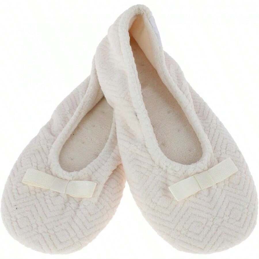 Isotoner Women's Diamond Microterry Ballerina Slippers2025 - 象牙 - 查看 1