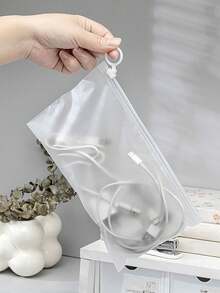 5pcs/1pc Zipper Bags File Folders, School & Office Supplies Pencil Case, Transparent Zipper File Folders, 1 Set S/M/L File Folders, Puzzle Toy Storage Bags, Pencil Case, File Folder Storage Bags, Office Supplies Storage Bags, Cosmetic Bags, Toiletry Bags, Makeup Bags, A Gift For Women, A Gift For Men Bag For School School Accessories School Stuff,Storage Organzier,Toy Box,Toy Storage - White - View 2