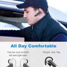 OpenHINew Bee Auricular Bluetooth Micrfono con Cancelacin de Ruido Auriculares inalmbricos Manos Libres CVC 8.0 Mono Bluetooth Headset para iPhone Android Conduccin Casa y Oficina - como se muestra en la figura - Ver 5