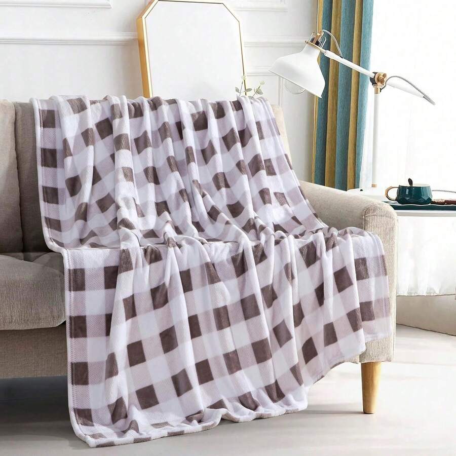 2026 Elegant Comfort Velvet Touch Ultra Plush Christmas Holiday Printed Fleece Throw/Blanket-50 X 60inch, (Reindeer), 50 X 60 Inch (W912) - 水牛灰 - 查看 1