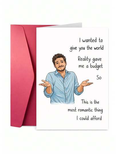 趣味爱情贺卡，附信封，幽默浪漫，贴近生活与预算，送给情侣、男友或女友的完美礼物，情人节、周年纪念日或圣诞节的理想之选。