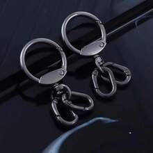 2pcs Key Chain Hooks With Keyring, Spring Ring, For Making Lanyards, DIY Crafts, Key Chains - Swivel Clasp, Metal Lobster Clasp, Rotating Clasp With Keyring, For Making Key Chains, DIY Crafts - Gunmetal - View 7