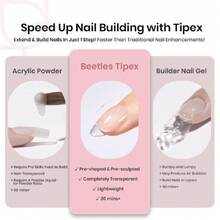 Beetles Tipex  Apex Nail Tips Short Oval, Nail Supplies Nail Stuff Nail Stuff Nail Tech Supplies 512Pcs 16 Sizes Pre-Building & Pre-Etched Gel Nail Tips Thicker Acrylic Nails Strong Full Cover False Nail Extension Press-On Nails,37984263 - 銀色 - 查看 6