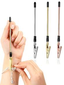 1PCS/ Multicolor Bracelet Helper Tool,Bracelet Wearing Auxiliary Tool,Accessory Auxiliary Tools,Hand Bracelet Fasten Helper Alligator Clips For Joints For Women Jewelry Tools Fastening And Hooking Equipment For Jewelry Bracelet Necklace - Hoa hồng vàng - Xem 4