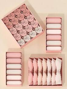 1-Piece Multi-Compartment Underwear Storage Box Decorative Ornaments Holiday Decorations Room Decor Home Decor Bedroom Decor Bedroom, Storage Box, Home Storage Suitable For Women's White T-Shirts, Women's Black Pants, Women's Winter Clothing - Pink - View 1