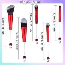 10Pieces Beadable  Brushes Christmas Diy  Comestic Brushes Beaded Brushes Kit For DIY Beaded Eyeshadow Brush (Beadable  Brushes-10pieces=2Sets),38051954 - 紅色 - 查看 2