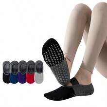 1 Pair Women's Colorblock Pilates Socks, Non-Slip Yoga Socks, Dance Socks, Floor Socks - Multicolor - View 1