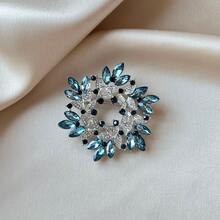 1 chiếc ghim cài áo hình hoa kim loại sáng bóng, phù hợp cho nữ, kiểu dáng thanh lịch, thích hợp để đeo hàng ngày vào mùa xuân, hè, thu và đông. - Bạc - Xem 1