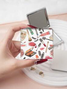 1pc Fashion Foldable Vanity Mirror, Lightweight Compact Handheld Mirror, Durable PU Leather, Suitable For All Occasions And People, Portable Folding Mirror - Multicolor - View 7