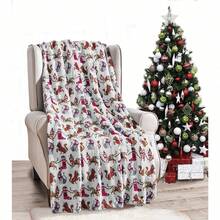 2026 Elegant Comfort Velvet Touch Ultra Plush Christmas Holiday Printed Fleece Throw/Blanket-50 X 60inch, (Reindeer), 50 X 60 Inch (W912) - Christmas Cat - 查看 1