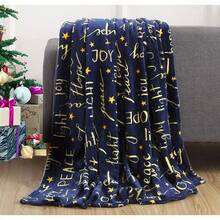 2026 Elegant Comfort Velvet Touch Ultra Plush Christmas Holiday Printed Fleece Throw/Blanket-50 X 60inch, (Reindeer), 50 X 60 Inch (W912) - 平安喜樂 - 查看 5
