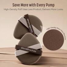 Sponge Set, GloréBrochas 4PCS Micro Porous Low Absorption Foundation Sponges, Latex-Free PU Cushion Puff, 3.2inches Soft Dual-Sided Brown Powder Puff For Face Powder, Individually Wrapped,38053355 - Brun - Visa 5