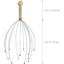 Envío gratis Masajeador manual de cabeza, diseño de pulpo con 12 garras, herramienta de relajación definitiva para el cuero cabelludo y el estrés, se siente como un extractor de alma, ofrece una comodidad inesperada, perfecto para mercados transfronterizos, reconfortante - Color de mango aleatorio - Ver 2