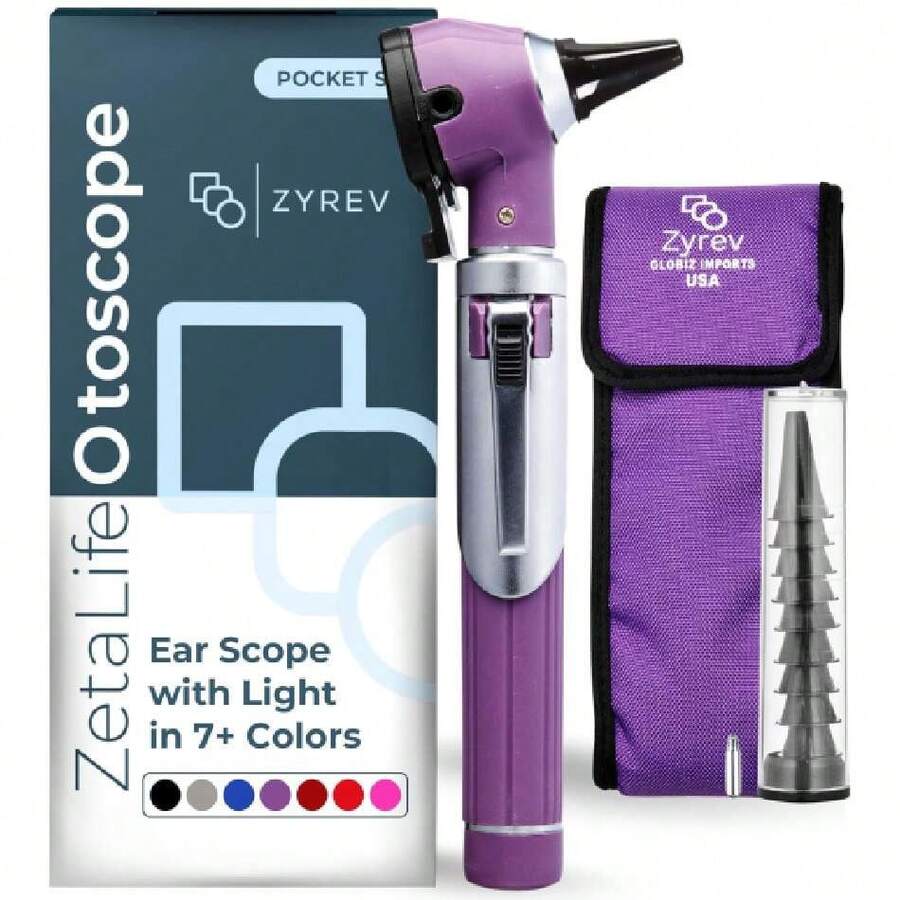 ZetaLife Otoscope - Ear Scope With , Ear Infection Detector, Piercing Kit Ear Cleaning Kit Tools Ear Cleaner Pocket Size (Purple Color),38014852 - Purple - View 1