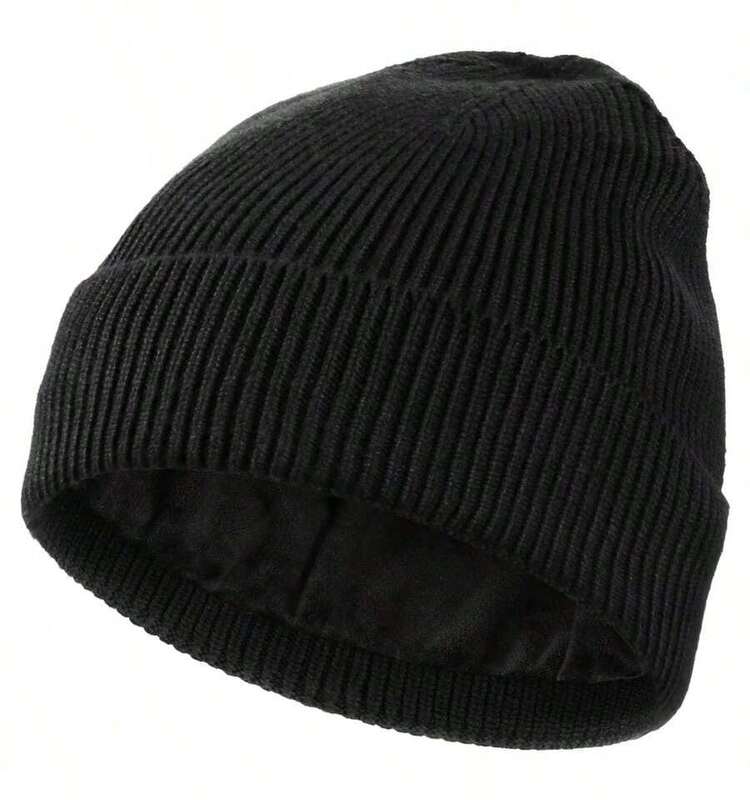 Winter Beanie For Men Women, Fleece Lined Beanie Soft Warm Knit Hat Ski Stocking Cuffed Cap - 黑色 - 查看 9
