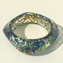 1PC Simple Semi-Transparent Iridescent Gentle Purple Bracelet For Women Fashion Laser Resin Exaggerated Hand Jewelry Party Banquet Holiday Gift - 31619-áo ngực-Xanh đậm - Xem 12