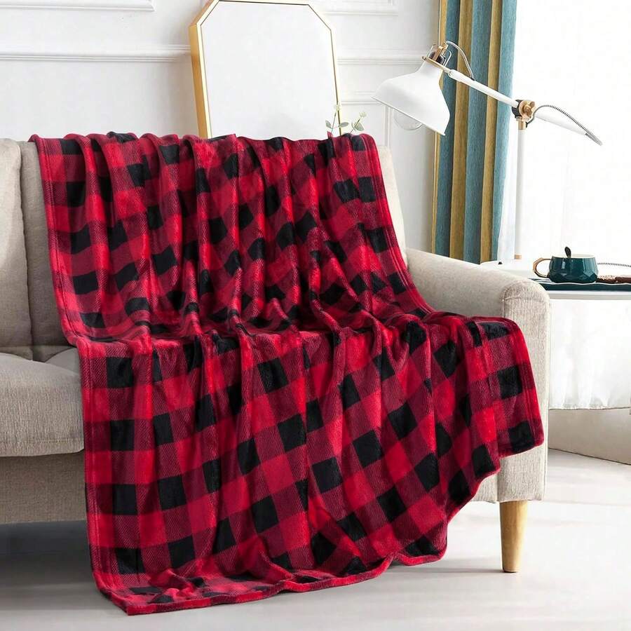 2026 Elegant Comfort Velvet Touch Ultra Plush Christmas Holiday Printed Fleece Throw/Blanket-50 X 60inch, (Reindeer), 50 X 60 Inch (W912) - 布法羅勃根地 - 查看 1