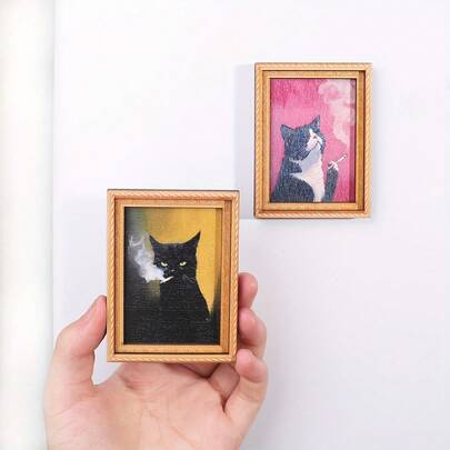 Imanes de nevera de gato adorables con diseño de gato blanco y negro con acentos rosas, de material de bambú, perfectos para la decoración del hogar y la oficina, regalos festivos y accesorios de cocina, accesorios de gato
