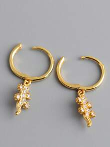 1 Pair Unique Design Golden Gecko & Crocodile Earrings, Creative Versatile Men's Gift - Yellow Gold - View 5