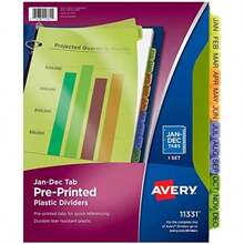 Avery 11331 Separador de Plástico de Colores, Libre de , Pestañas Diseñadas de enero A Diciembre(24 unidades) - Multicolor - Ver 2